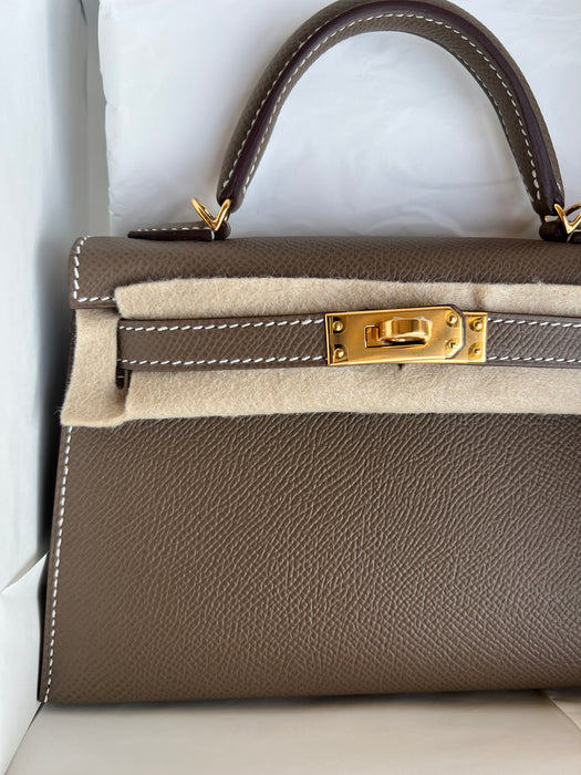 Hermes Kelly 20 in Etoupe Ghw (Brand New)