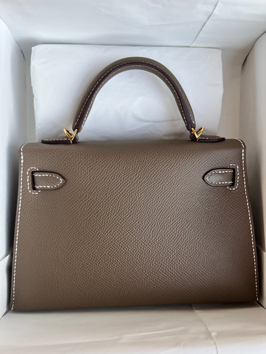 Hermes Kelly 20 in Etoupe Ghw (Brand New)