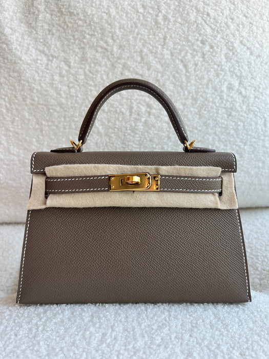 Hermes Kelly 20 in Etoupe Ghw (Brand New)