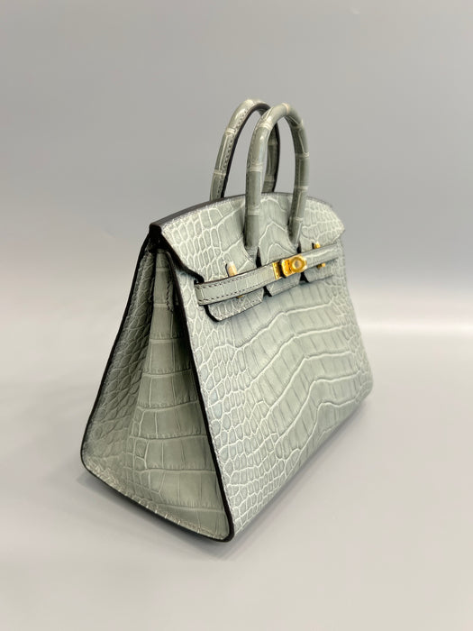 Hermes Birkin 20 in Gris Ciment Matte Alligator Ghw