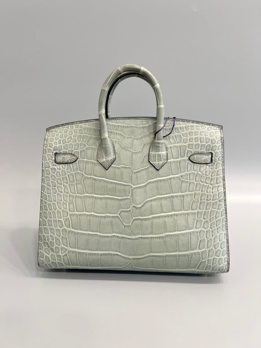 Hermes Birkin 20 in Gris Ciment Matte Alligator Ghw