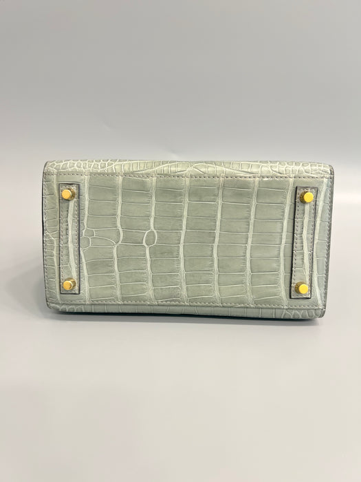 Hermes Birkin 20 in Gris Ciment Matte Alligator Ghw
