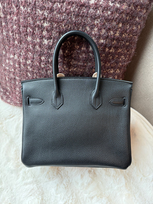 Hermes Birkin 25 in Noir Togo Rghw (Brand New)