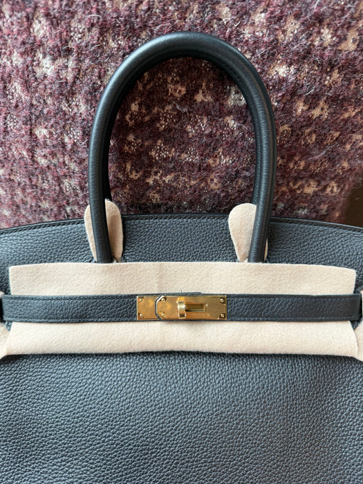 Hermes Birkin 25 in Noir Togo Rghw (Brand New)