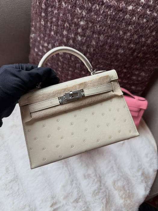 Hermes Kelly 20 in Beton Ostrich Phw