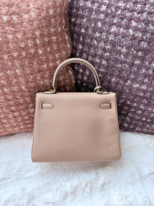 Hermes Kelly Retourne 25 in Chai Togo Ghw (Brand New)