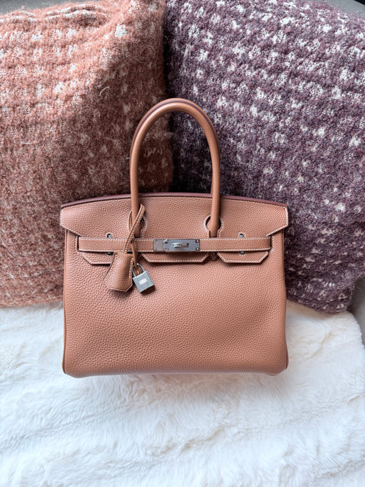 Hermes Birkin 30 in Gold Togo Phw