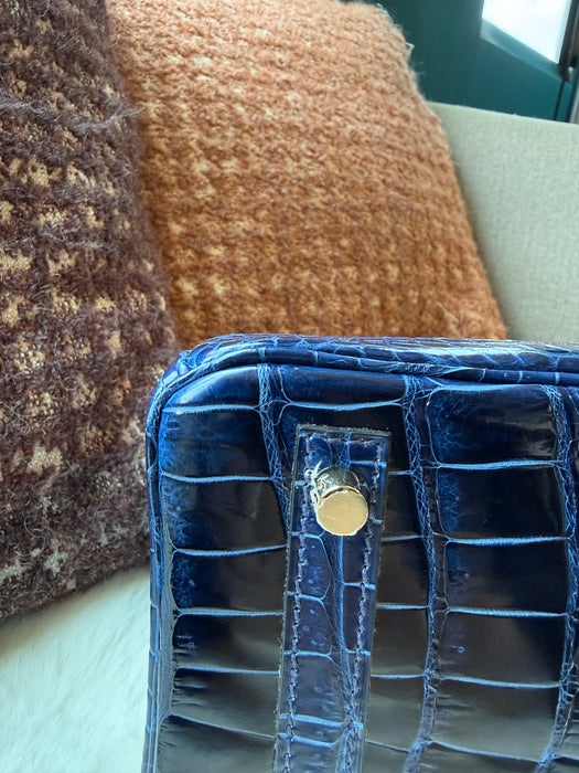 Hermes Birkin 30 in Blue Sapphire Shiny Porosus Ghw