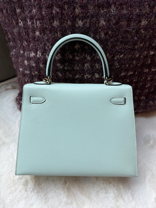 Hermes Kelly 25 II Sellier in Vert Peppermint Epsom Permabrass (Brand New)