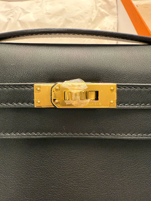 Hermes Kelly Pochette in Black Swift Ghw (Brand New)