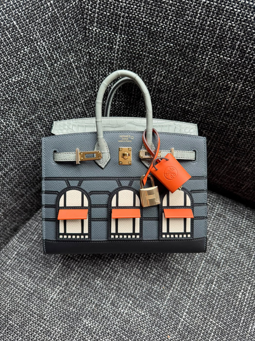 Hermes Birkin 20 in Rainy Faubourg Permabrass (Brand New)