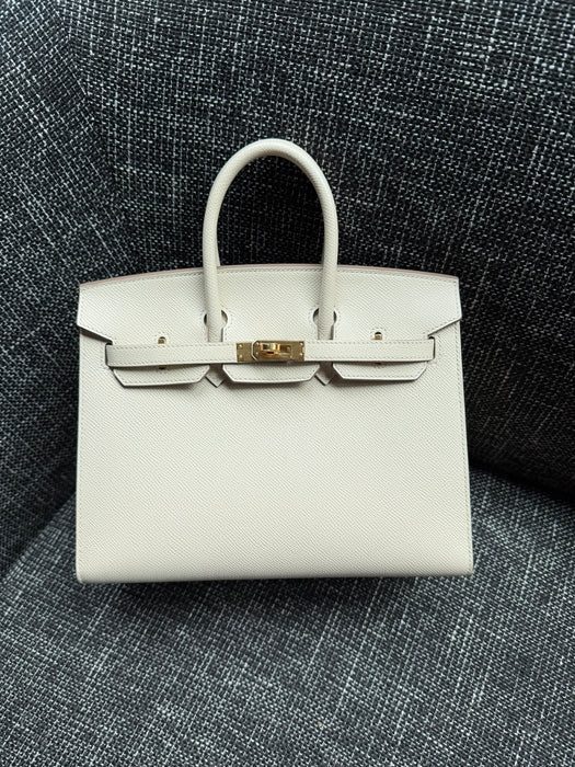 Hermes Birkin 25 Sellier in Craie Epsom Ghw (Brand New)