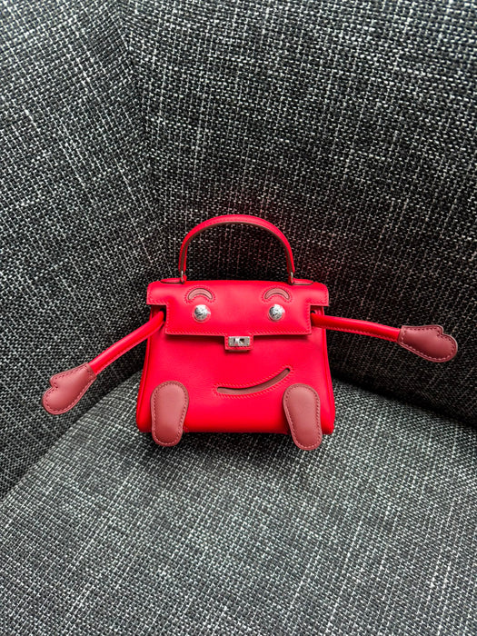 Hermes Kelly Doll in Rouge Radieux / Rouge H Phw (Brand new)