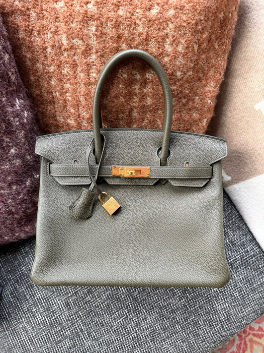 Hermes Birkin 30 in Vert de Gris Togo Ghw (Brand New)