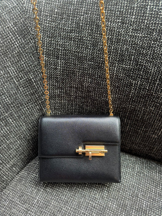 Hermes Mini Verrou in Black Chevre Ghw