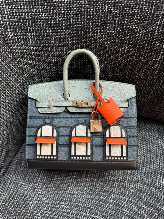 Hermes Birkin 20 in Rainy Faubourg Permabrass (Brand New)