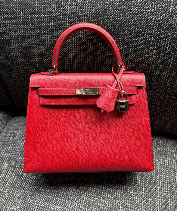 Hermes Kelly 25 in Rouge Garrance Epsom Phw