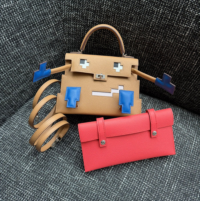 Hermes Kelly Picto in Biscuit / Mauve Pale / Rose Texas Phw (Brand New)