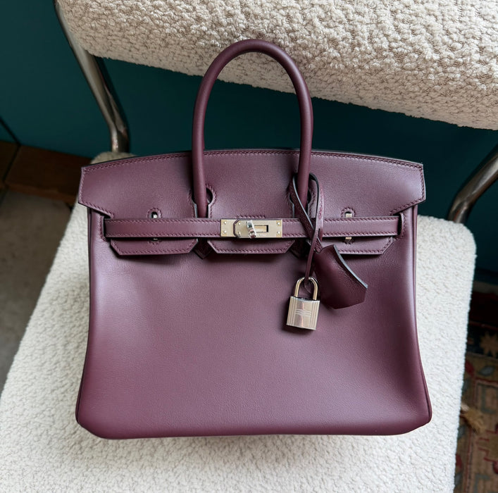 Hermes Birkin 25 in Prune Swift Phw (Brand New)
