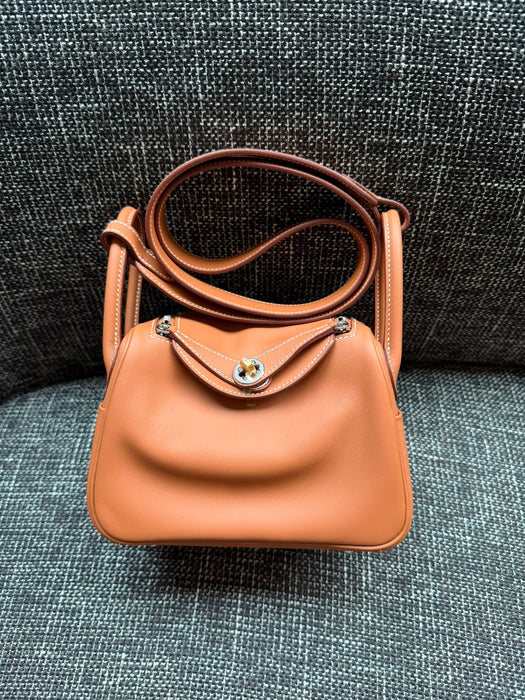 Hermes Mini Lindy in Gold Swift Electrum (Brand New)