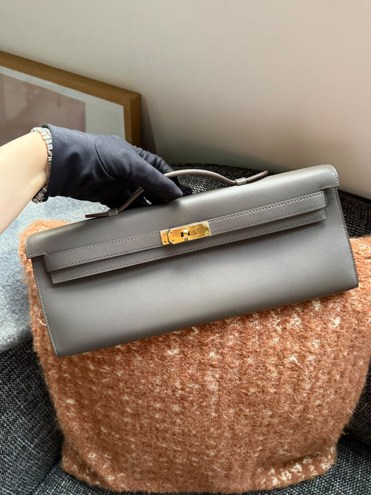 Hermes Kelly Cut in Etain Swift Ghw