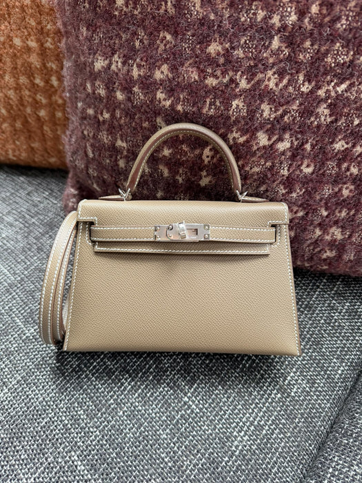 Hermes Kelly 20 in Etoupe Epsom Phw (Brand New)