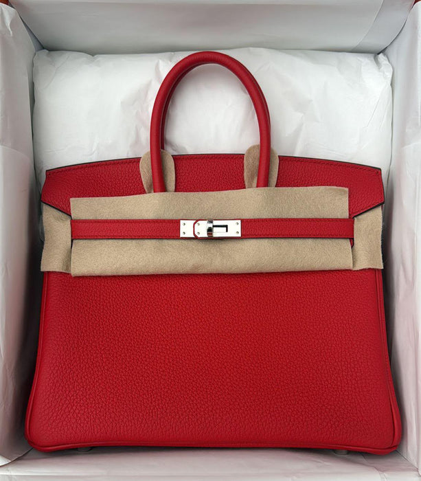 Hermes Birkin 25 in Rouge de Couer Togo Phw (Brand New)