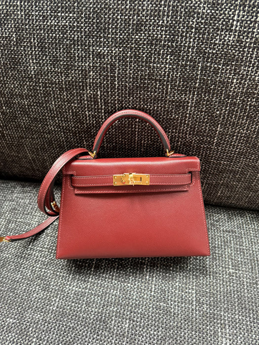Hermes Kelly 20 in Rouge H Madame Ghw (Brand New)