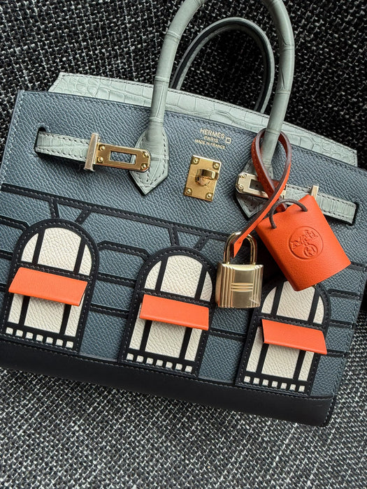 Hermes Birkin 20 in Rainy Faubourg Permabrass (Brand New)