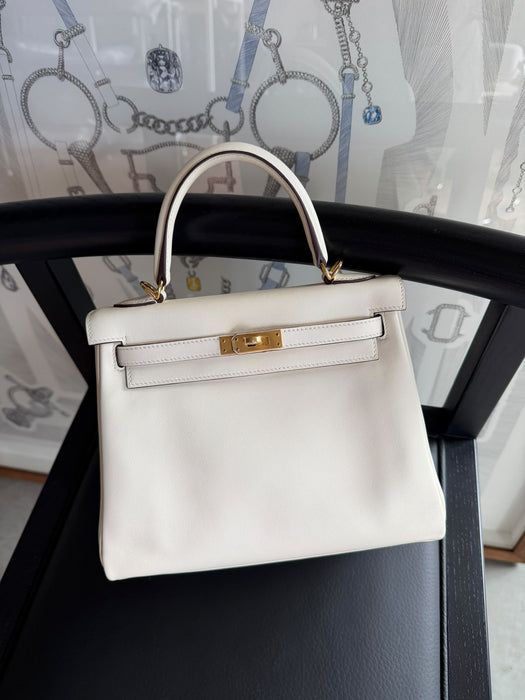 Hermes Kelly 25 in Nata Swift Ghw (Brand New)