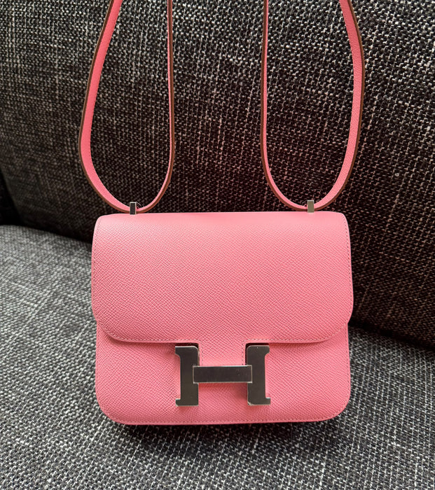 Hermes Constance 18 in Rose Confetti Epsom Phw