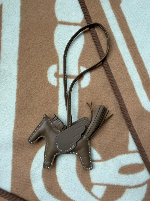 Hermes Rodeo Pegase Charm PM in Etoupe Milo Lambskin (Brand New)