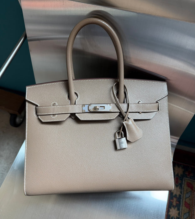 Hermes Birkin 30 Sellier in Etoupe Epsom Phw (Brand New)