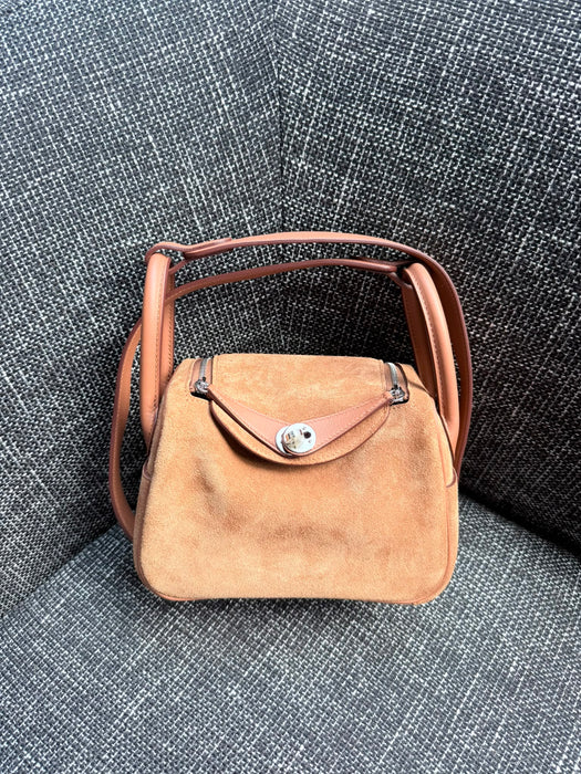 Hermes Grizzly Mini Lindy in Gold Phw