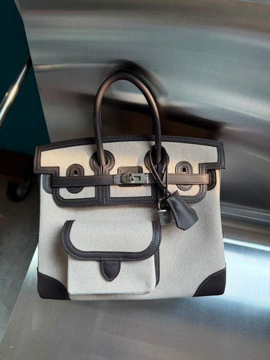 Hermes Birkin 25 Cargo in Bai Brun Phw (Brand New)