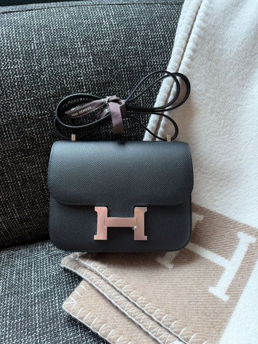 Hermes Constance 18 in Black Epsom Phw (Brand New)