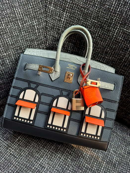 Hermes Birkin 20 in Rainy Faubourg Permabrass (Brand New)
