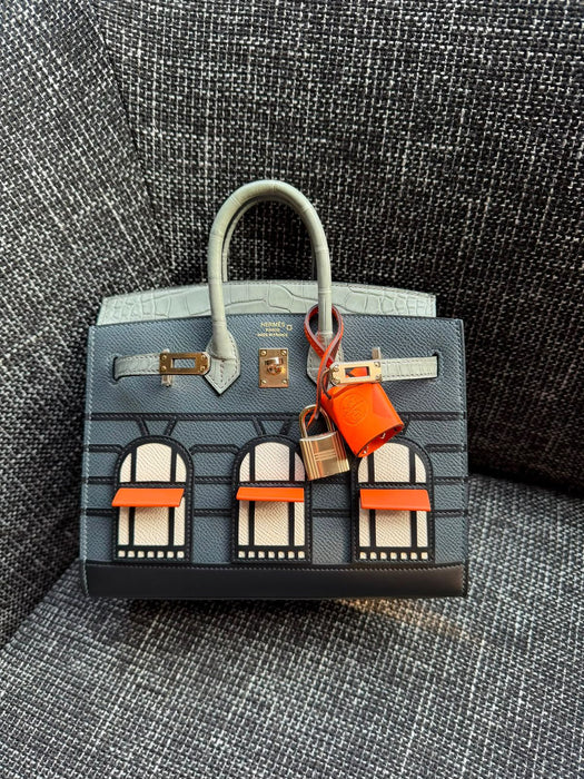 Hermes Birkin 20 in Rainy Faubourg Permabrass (Brand New)