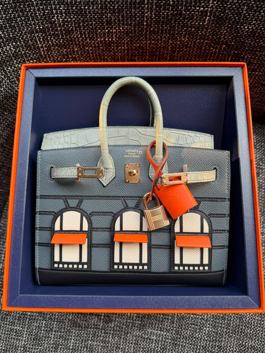 Hermes Birkin 20 in Rainy Faubourg Permabrass (Brand New)