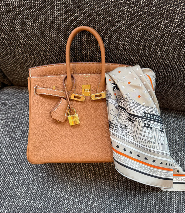 Hermes Birkin 25 in Gold Togo Ghw (Brand New)
