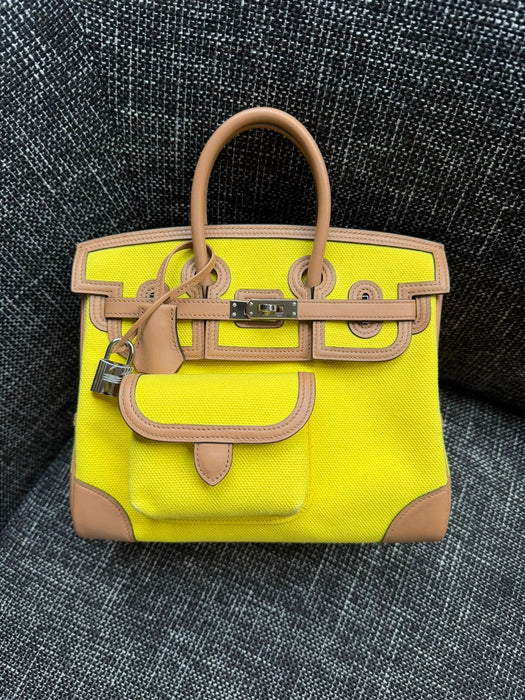Hermes Birkin 25 Cargo in Jaune Citron Phw