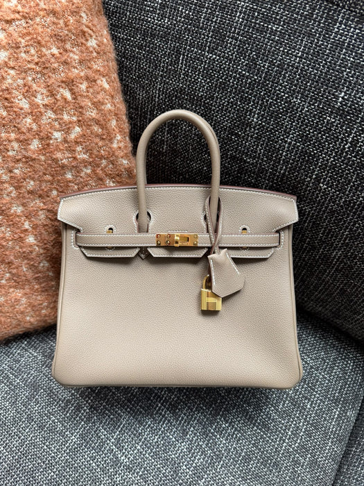 Hermes Birkin 25 in Etoupe Togo Ghw (Brand New)