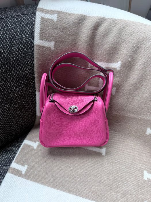 Hermes Mini Lindy in Rose Shocking Phw (Brand New)