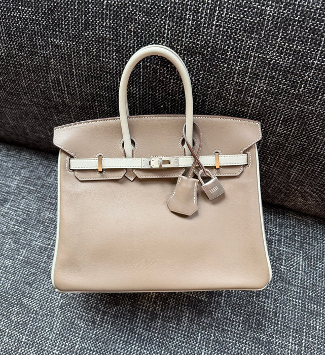 Hermes Birkin 25 in Etoupe x Gris Perle Swift Brushed Phw