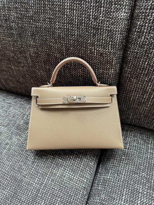 Hermes Kelly 20 in Etoupe Epsom Phw (Brand New)