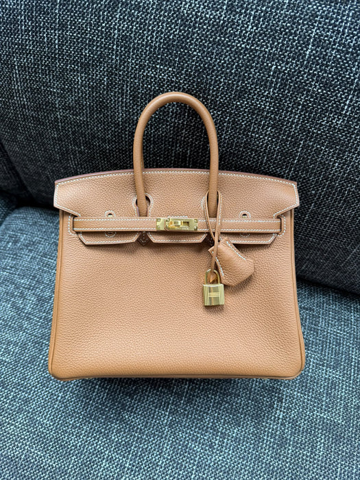 Hermes Birkin 25 in Gold Togo Ghw (Brand New)