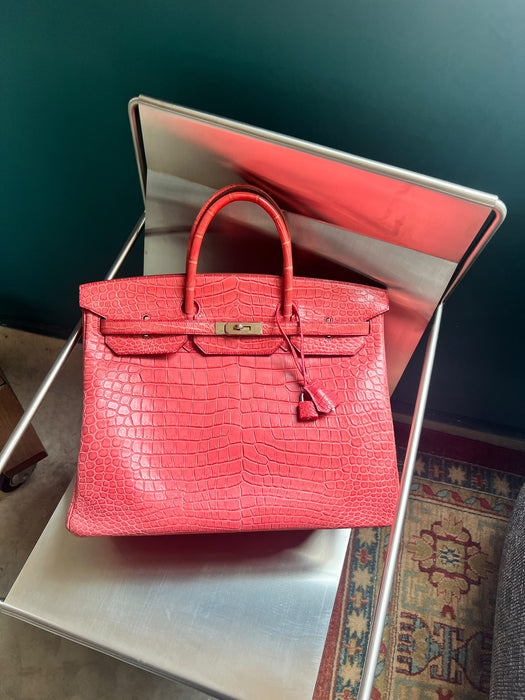 Hermes Birkin 40 in Bougainvillea Matte Porosus Phw