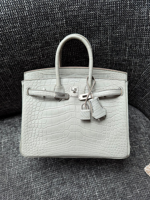Hermes Birkin 25 HSS in Gris Perle Matte Brushed Phw (Brand New)