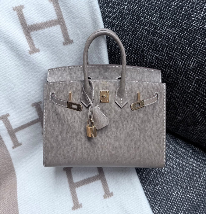 Hermes Birkin 25 Sellier in  Etoupe Epsom Ghw (Brand New)