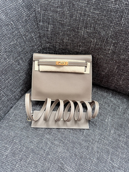 Hermes Kelly Danse in Etoupe Evercolor Ghw (Brand New)